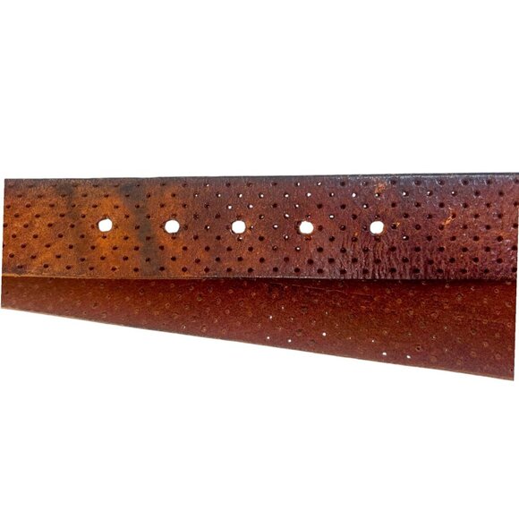 DIESEL Y2K Perforated Leather Belt 100cm Men's Large L Dark Brown Made in Italy - Picture 4 of 8